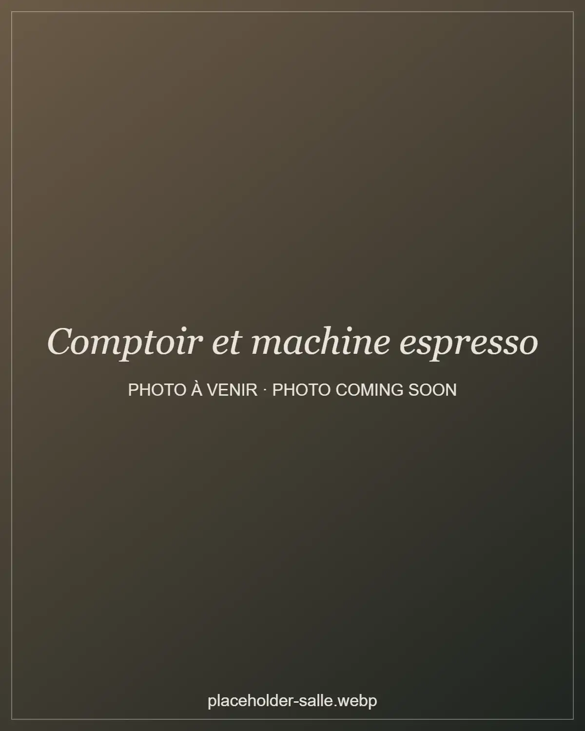 Le comptoir de bois de Maison Lierre et sa machine espresso, vus depuis la salle